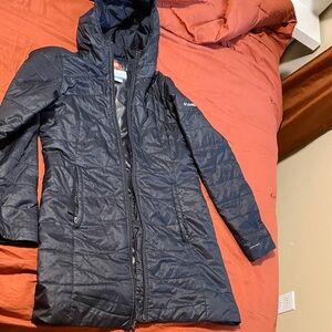 Columbia Black Quilted Hooded Jacket